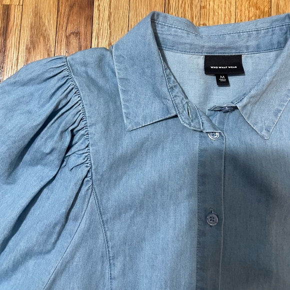 WHO WHAT WEAR Chambray Button-up - Picture 7 of 14
